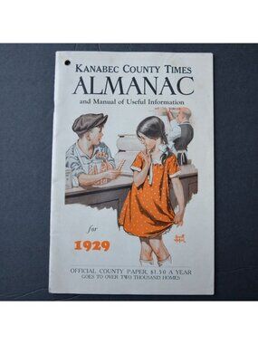 1929 Kanabec County Times Almanac Vintage